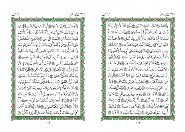 صفحه 313 قران (سوره طه) - استخاره با قران