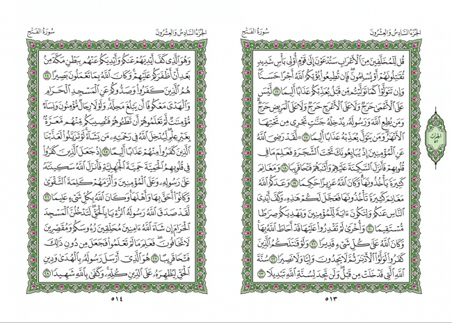صفحه 513 قران (سوره فتح) - استخاره با قران