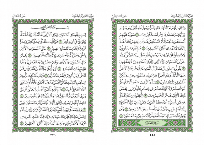 صفحه 555 قران (سوره منافقون) - استخاره با قران