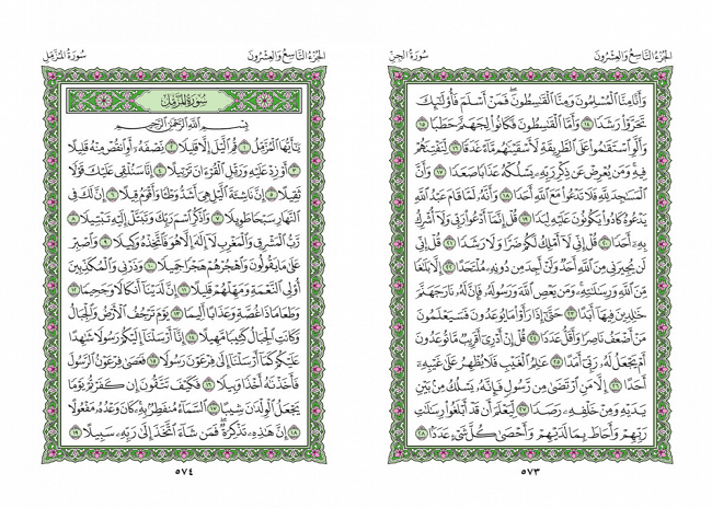 صفحه 573 قران (سوره جن) - استخاره با قران